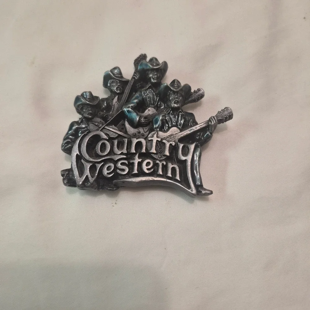 Vintage 1981 Bergamot Brass Works Country Western Band Belt Buckle USA Made